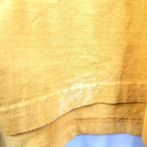 NEW American Eagle Vintage Yellow Long Sleeve Crew Neck Striped Sleeve Tee M - Picture 5 of 6